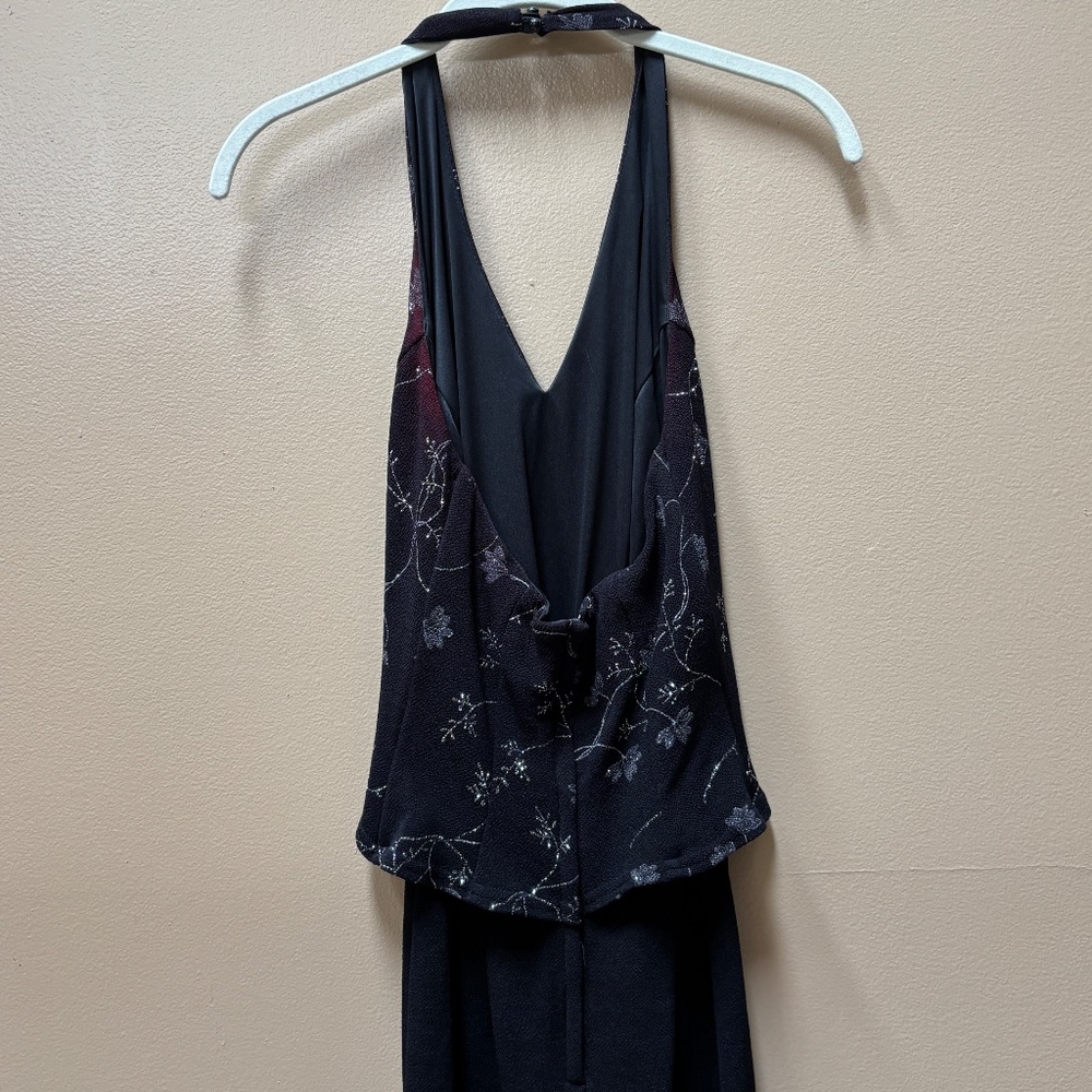 Scott McClintock Millennium 2000 Black/Silver Maxi Vintage Halter Dress Size 6 - Picture 6 of 13